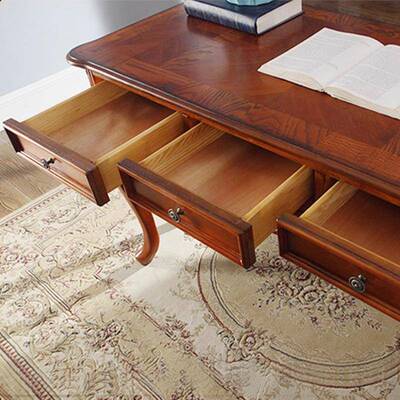 式实木书桌书架组合家用字台ST66101书法书美画桌式欧电脑办公房桌写椅子