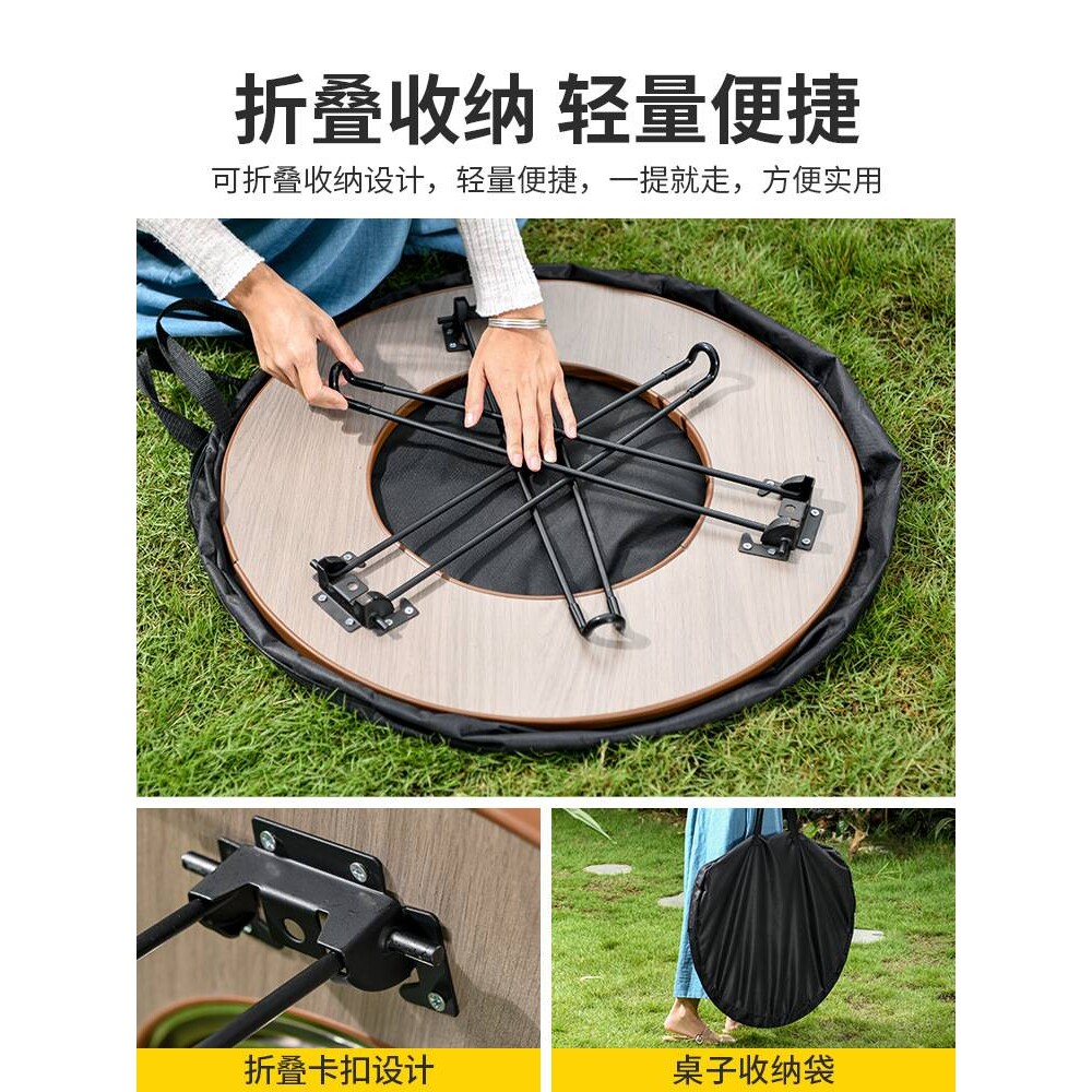 户外网布折叠桌椅组合套装简约别墅室外庭院花园桌椅休闲烧烤