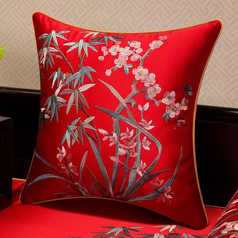 天背台华新中式抱枕床腰靠枕客厅沙发莲护腰枕大靠卧室ltao740头