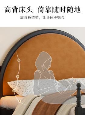 KI床9S复古法巴黎床轻奢1.M1.式8M双人现代简5约黑色巴黎美式实木