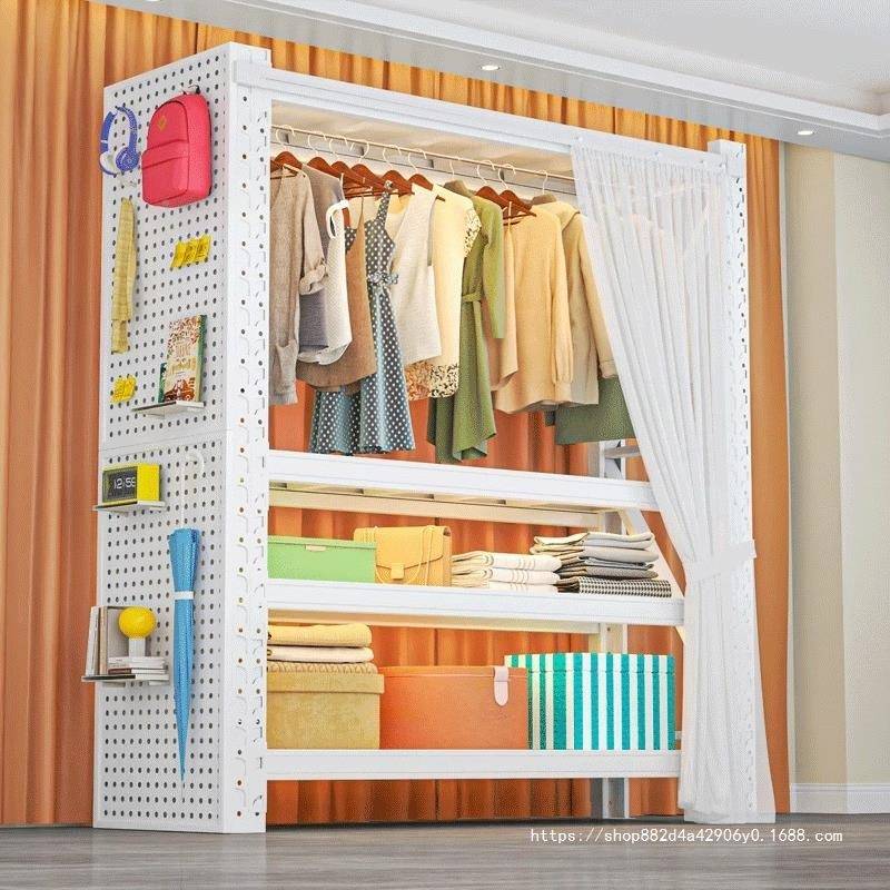 549衣柜货架简衣易衣角组装卧室帽间收纳架子落地多层步入式钢架