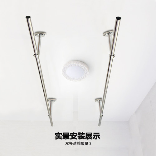阳台晾衣杆固定式不锈钢晾衣架单双晒挂衣支架吊座顶装室内外侧墙