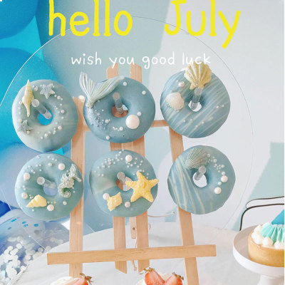 压克力甜甜圈展示架甜品台装饰摆件婚礼摆台木质支架子板布置道具