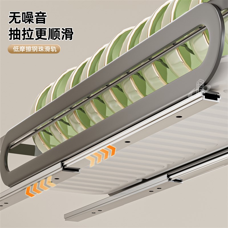 厨房抽拉碗碟收纳架橱柜内碗架拉篮抽屉式碗盘盘子置物架沥水架子