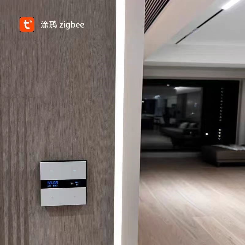 涂鸦智能开关zigbee智能面板编辑文字天气时间液晶显示新涂鸦开关