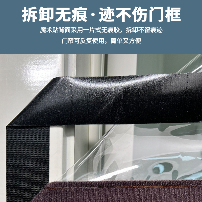 侧开空调门帘磁吸隔断帘自吸防冷气隔热隔冷防走冷挡风透明软门帘