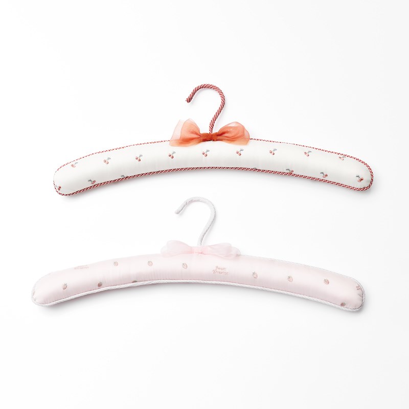 新品刺绣可爱冰激凌甜美蝴蝶结衣架 衣橱美衣 布艺衣架