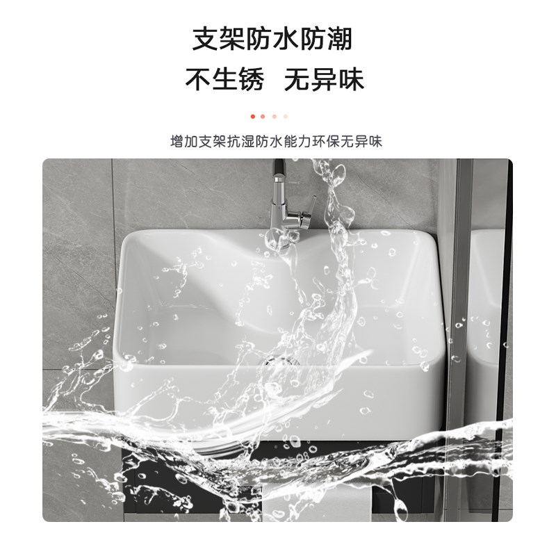 小尺寸挂墙式洗手盆卫生间洗脸盆陶瓷一体阳台洗漱池加厚支架防水