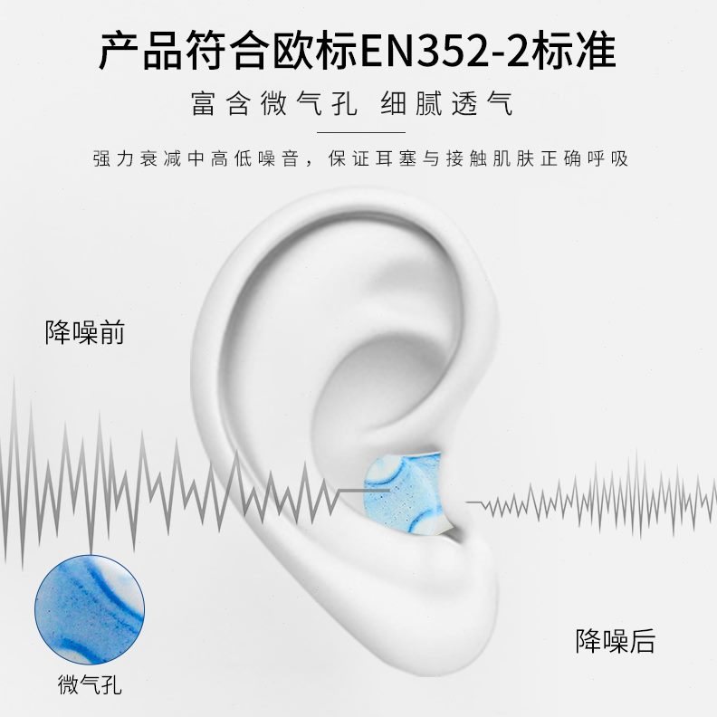 工作倍仕佳耳塞泡棉降噪睡眠耳塞25降噪学习10隔音耳塞隔音入耳式