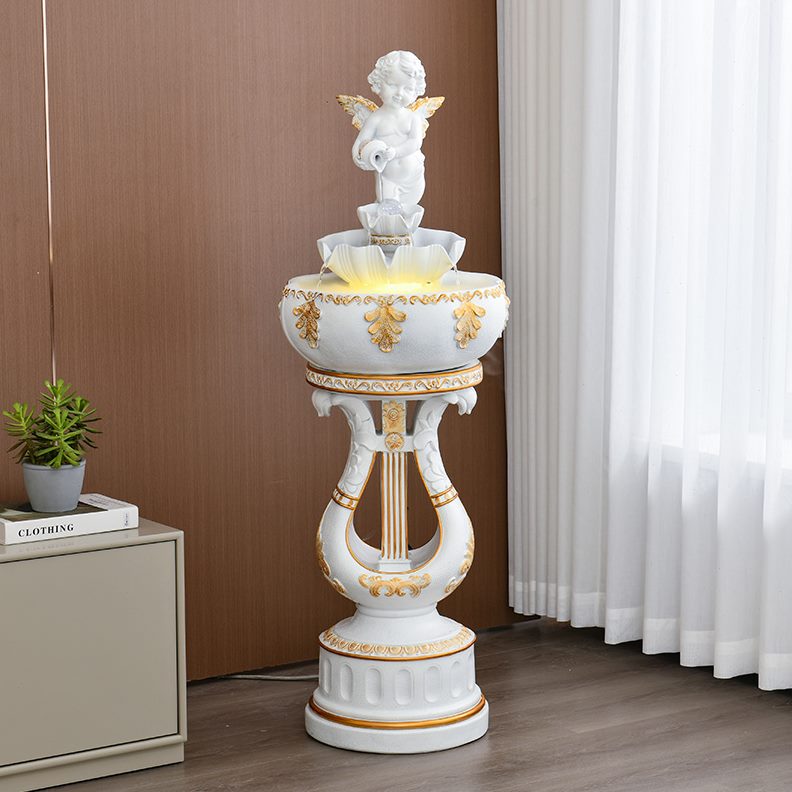 流水摆件旁装饰品落地边鱼缸水加湿器家用客厅循环欧式电视柜创意