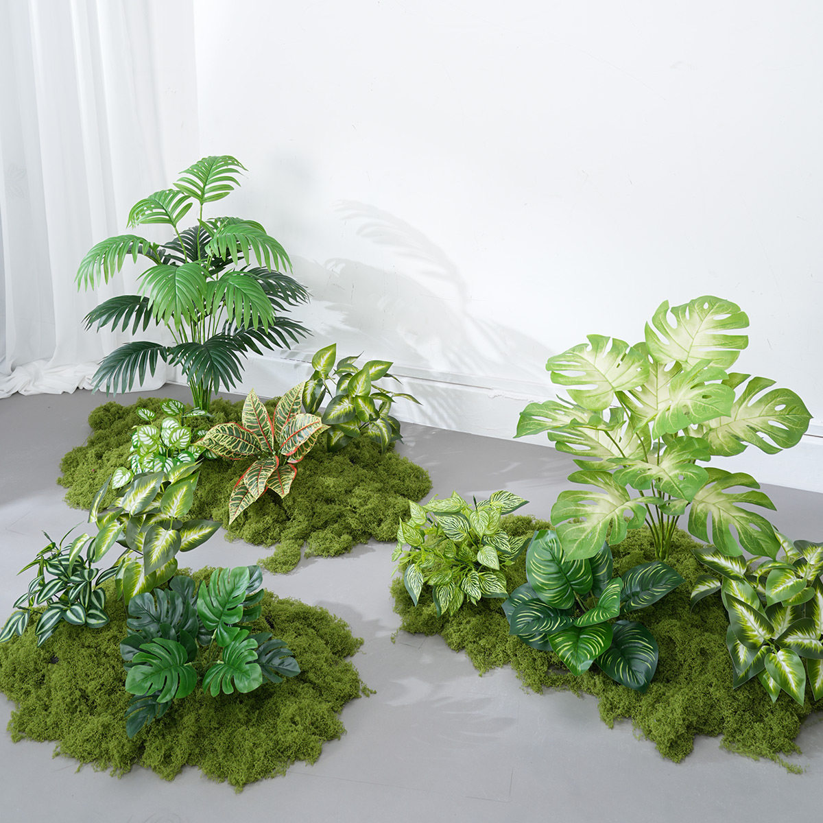 仿真绿植造景组合室内橱窗角落仿生苔藓微景观假绿植场景装饰布置