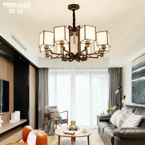 新中间客厅厅吊餐灯大气复式楼家用楼梯大式厅房吊灯7092别墅吊灯