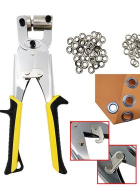 新款带锁绘手持喷布手动打扣钳式广器告便携打扣广ERE告气眼钳+冲