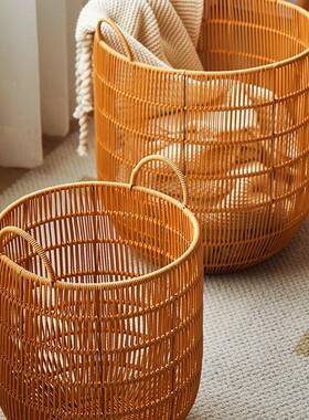 高颜值轻F97J85S7奢收仿藤编脏洗衣筐篮家用脏衣篓酒店衣脏衣服纳