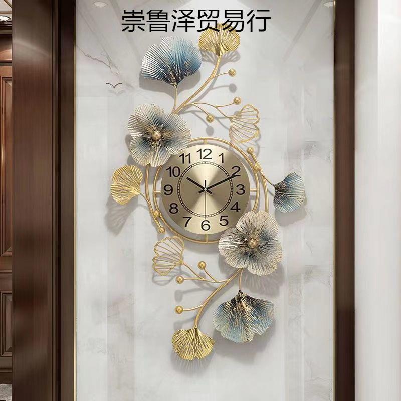 中式挂钟崇鲁j564时新尚创意时钟表厅客家用餐厅轻装饰奢大气艺术