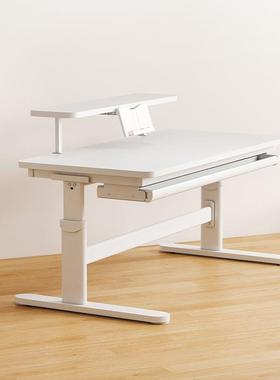 多彩鱼儿童学习桌椅桌家儿童书桌降写字升实木电脑桌艺OXU简用大白桌