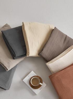 I9S裸床单A类F777T89J双层纱皱皱纱柔K软纯棉套单件床睡笠被枕套