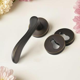 黄古体铜锁室内门锁家间用静音磁吸分门锁通用FT01-31型把手卧室