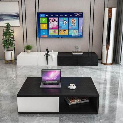 厅电视柜茶几组合578现代简约意小户长型客卧室加创地柜