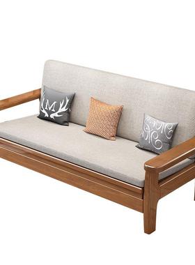 JHM中式实木代沙发客厅小户出型折叠两用公寓租房沙发床现简约冬