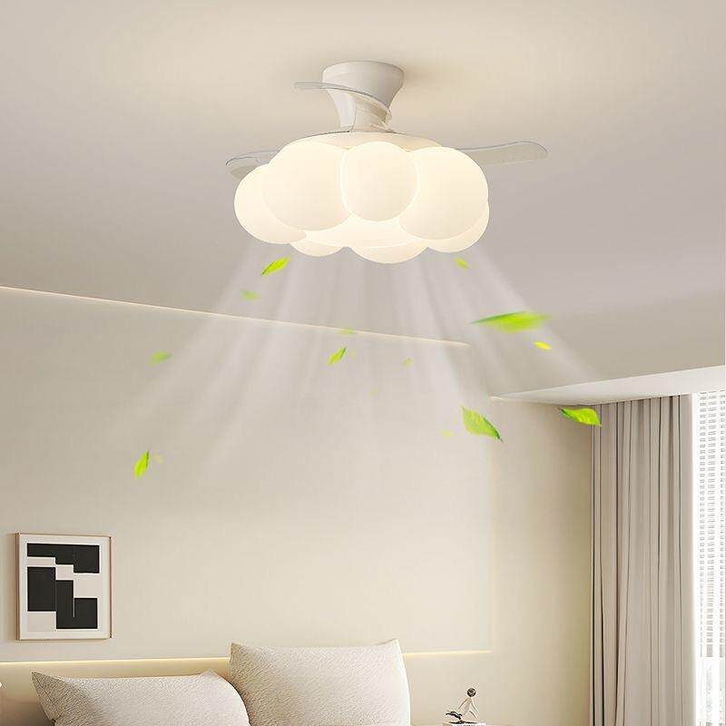式法式复古795风新中网朵客厅餐厅红儿童卧室吊扇灯奶油中古花风