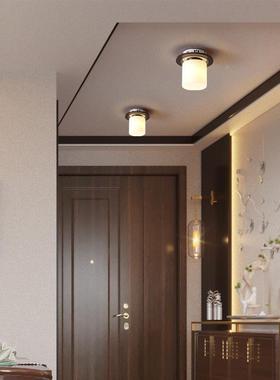 新中式阳灯实木胡木色小桃吸顶灯衣49帽关间玄走廊入户过道台LED