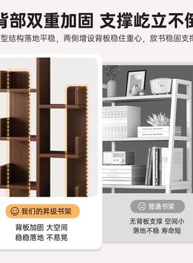 实木书架物架落地简易置家KKQ用厅室靠墙花卧架简客约创意树形小