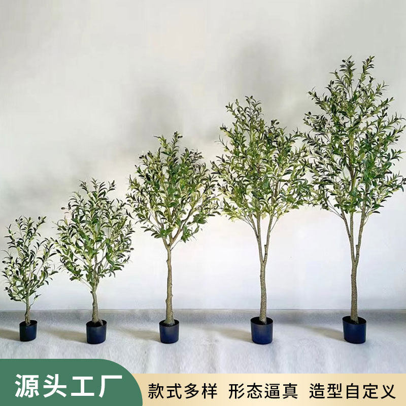 仿真橄榄树盆栽家居客厅室内落地大型植物橱窗装饰橄榄树假树
