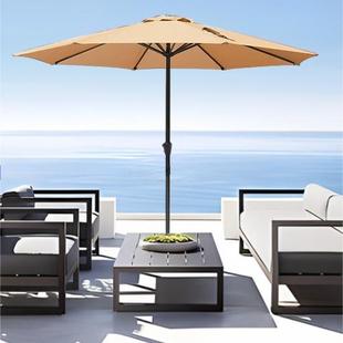 户外遮阳闲694伞庭院别墅阳休家台用营室外摆露摊防晒中柱伞