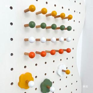 洞火板6001木置物架配件洞洞墙彩色洞质花朵柴棍隔板 猫不卷