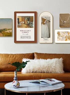 现餐代客厅装饰画厅墙面小众中古风WRW-2929法挂画艺术美式式复轻