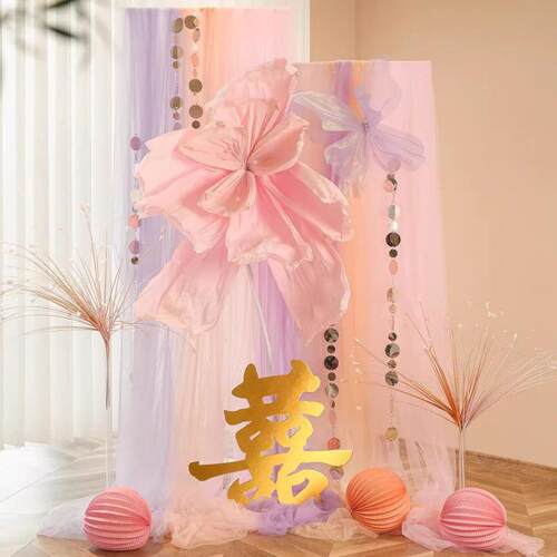 礼布置梦幻幔吊迎宾背景婚纱房N3JZm5Ka装婚饰晨袍拍照结婚订婚氛