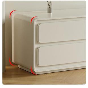 法风式 奶油白厅落地电视柜简约现代茶几组NFX合客家小用户型 高款