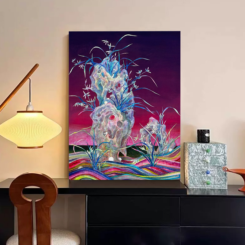 法式轻奢高级感客厅装饰画餐厅挂画中古风入户玄关柜摆画书房壁画