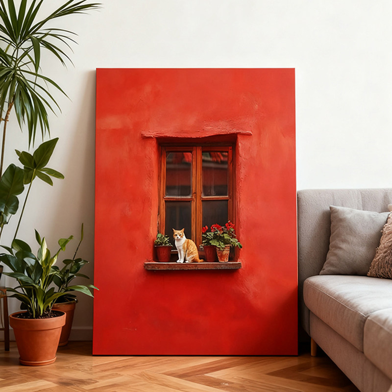 多巴胺客厅装饰画沙发背景墙挂画餐厅卧室床头高级感温馨小猫壁画,家居饰品,现代装饰画,淘宝优惠券,粉丝福利购,淘宝优惠卷