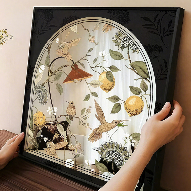 法式高级感镜子画客厅沙发装饰画卧室房间桌面摆画餐厅背景墙挂画