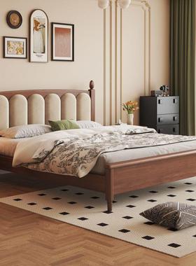 PEM复古法式美式实木床色1床5米黑1.8主卧双人大床现代简约软.包