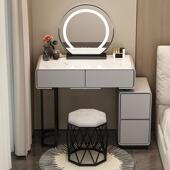 2024新款 现简约梳台奶化油风妆代桌小户型UAT轻奢化妆台岩板妆梳