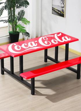 学校餐桌椅组餐合员工4UNU人6人食8人不锈钢堂桌饭堂连体餐桌椅组