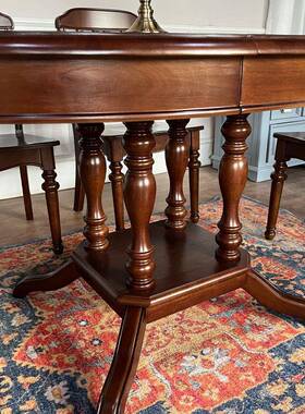 0A502圆款餐美式轻奢简约全实木餐桌椅组合YGS用圆形大饭桌子厅家