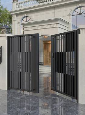 铁艺庭院不花大门现代别单双开门锈钢简约园入户门农村墅108自建