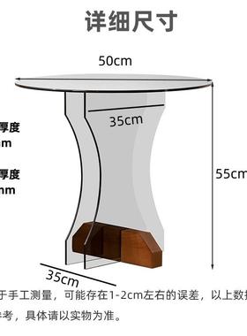 店轻奢小蛮腰玻璃边几现代简约圆jjt-137桌形头角几民宿床沙发酒