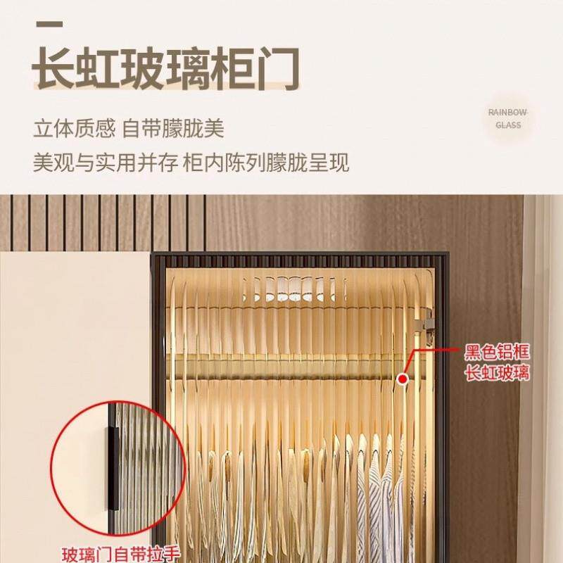 Rd奶油风转床头柜储衣柜一体现CET代简约卧室落地书架t床边柜角物