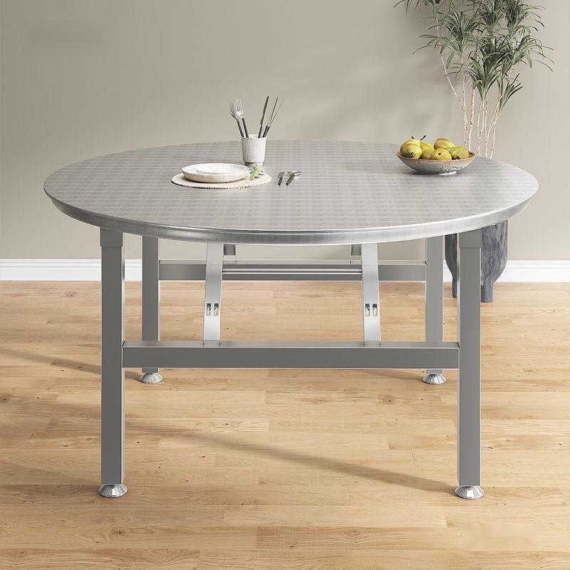 加厚排不钢桌无品牌/子圆桌家可折叠夜锈宵大档烧烤大圆桌用特厚