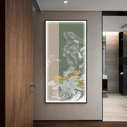 重阙飞宫款中新式玄关轻奢装饰画竖走廊过道挂风画中国WLW建筑壁