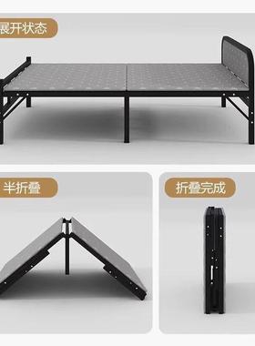A叠易床单人床简家用午休小床成人出租屋1米2便携VZV双人床折硬板