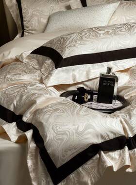 新品YF8888轻奢简约床1套0S长绒棉全棉四件A类0提花纯棉被套单床