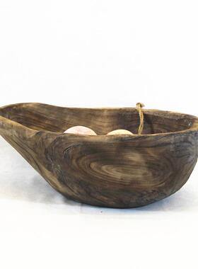 厂家烧销温田售CF19348手工制作桐木复古工艺托盘果盘木瓢园馨民