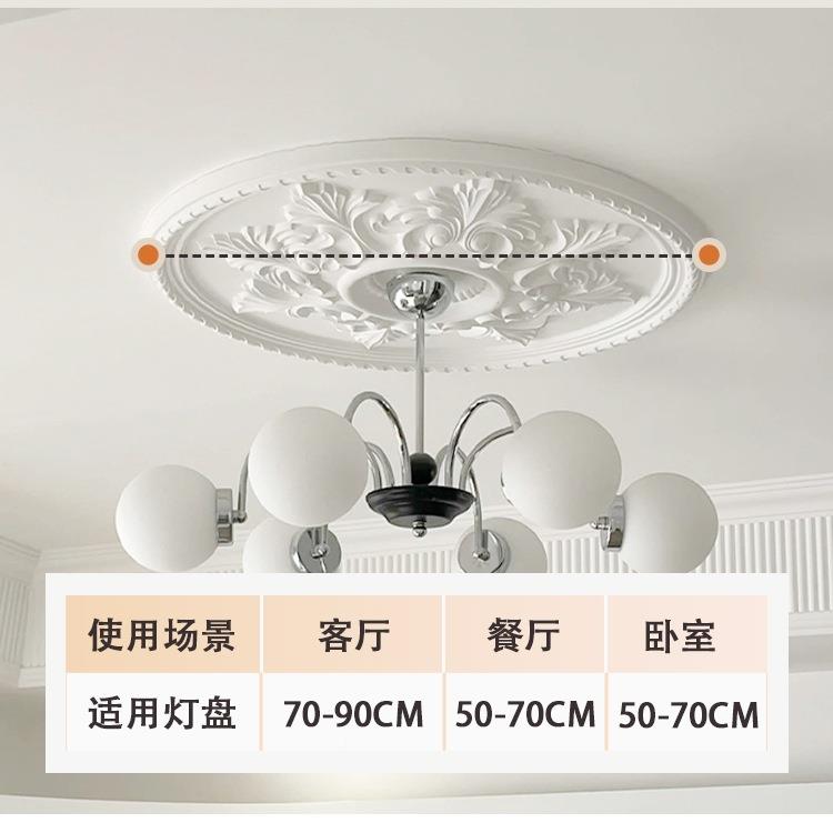 法u灯盘圆形吊顶欧GUC式P仿石膏灯座天花板装饰线穹顶棚顶装饰圆