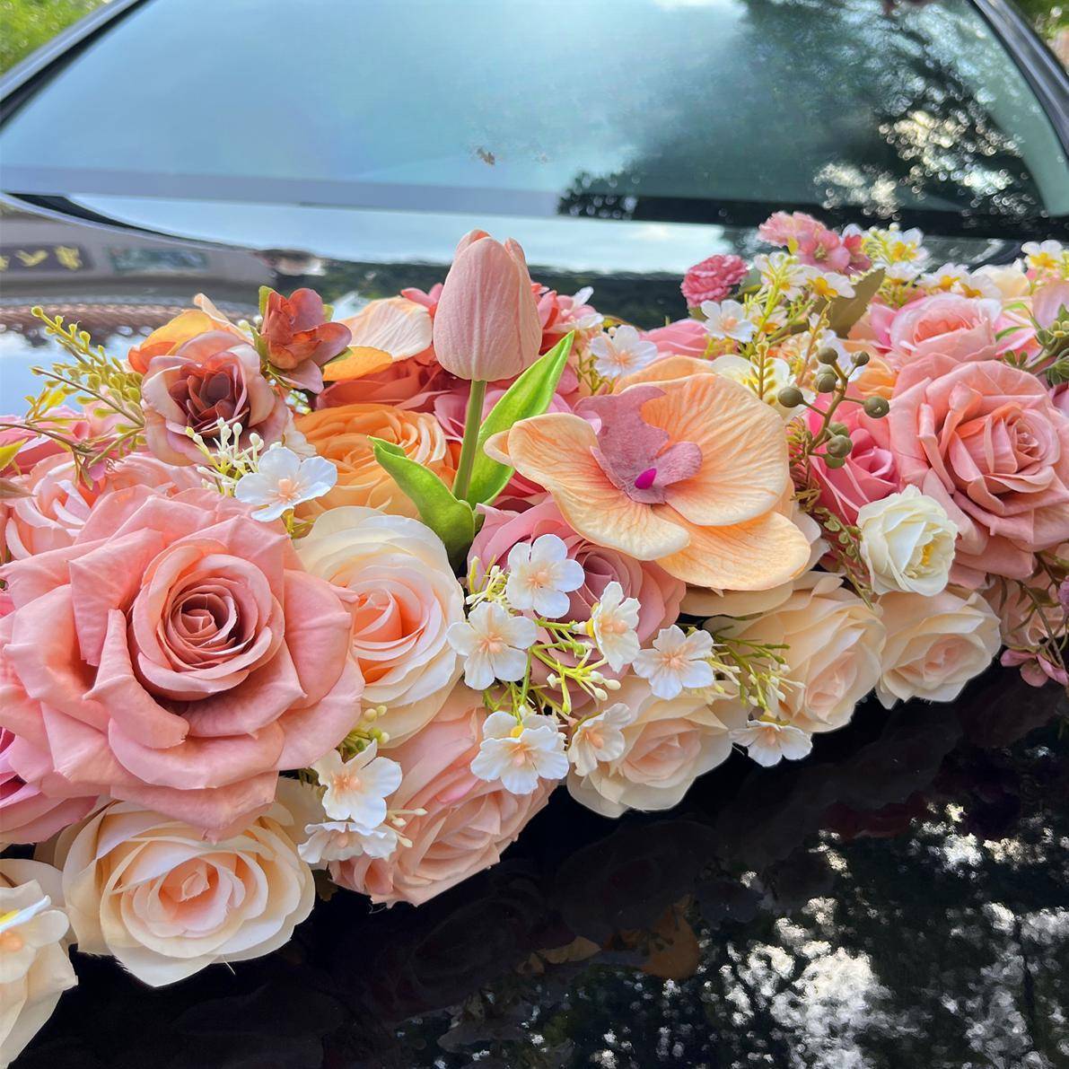 结大简v约大气婚车装饰车头花主婚花车车队拉花全F97HH8S6套布置